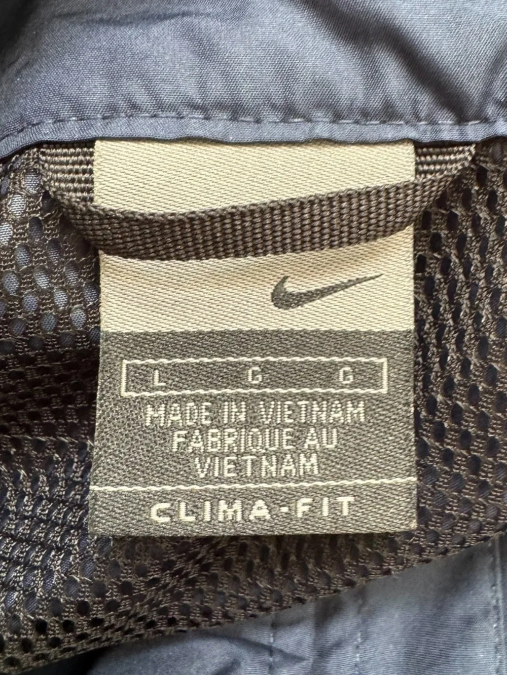 VINTAGE Y2K NAVY NIKE CLIMA-FIT FULL ZIP TRACK JACKET W REFLECTIVE ACCENTS